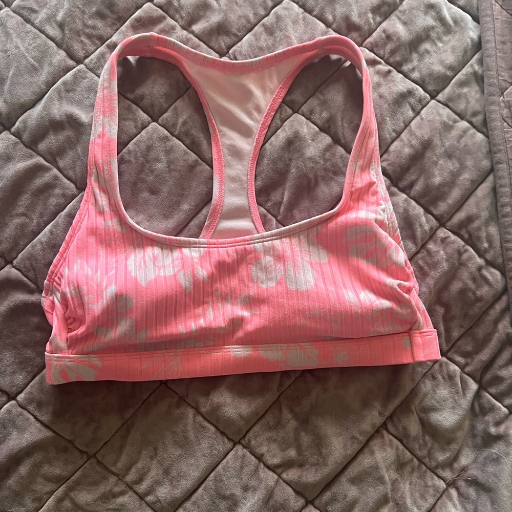 xhilaration pink tropical floral bikini top